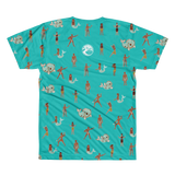 Adult Tees Takes A Village All-Over Teal Tee: Adult - Kottura Innovations