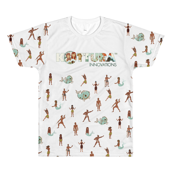 Adult Tees Takes A Village All-Over White Tee: Adult - Kottura Innovations