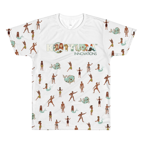 Adult Tees Takes A Village All-Over White Tee: Adult - Kottura Innovations