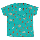 Youth Tees Takes A Village All Over Teal Tee: Youth - Kottura Innovations