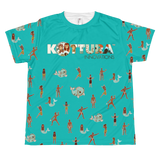 Youth Tees Takes A Village All Over Teal Tee: Youth - Kottura Innovations